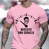 Men's Street T-shirt Necesito Una Cerveza Print Clothes Male Tops Tees Summer T Shirt Oversize Tee Shirt for Men Tshirt Clothing