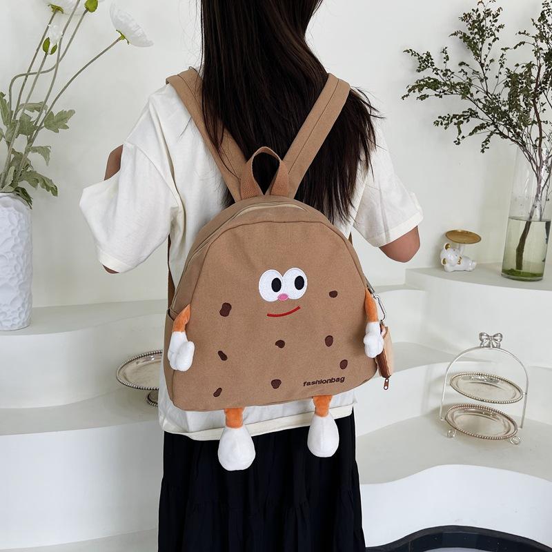 Cute Cheese Cheese Canvas Bag Female Soft Girl Children's School Bag Large Capacity Versatile Backpack