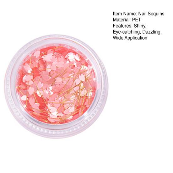 Yousheng 1 Box Nail Sequins Exquisite Pattern Ultra-Thin Shining Visual Effect Fade-Resistant PET Floral Style Manicures Sequins Nail Designs Flakes