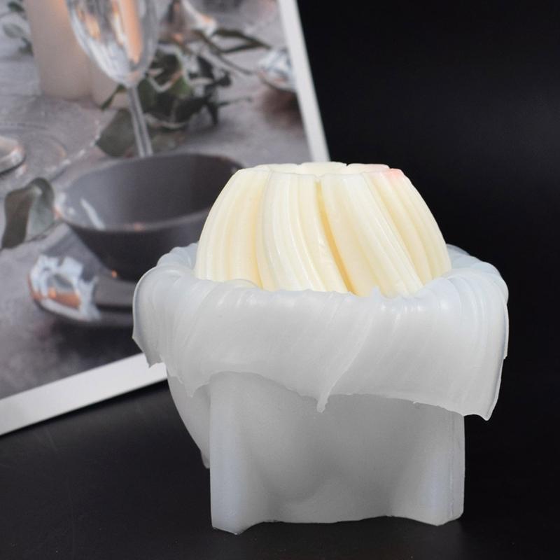 Wave Textured Candle Mold for Making Pillar Candle Mousse Cake Bread Chocolate Plaster Epoxy Resin Casting Silicone Mold
