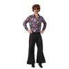 Halloween Men's Retro 70 Disco Hip Hop Suit Hippie Elvis Printed Shirt Set