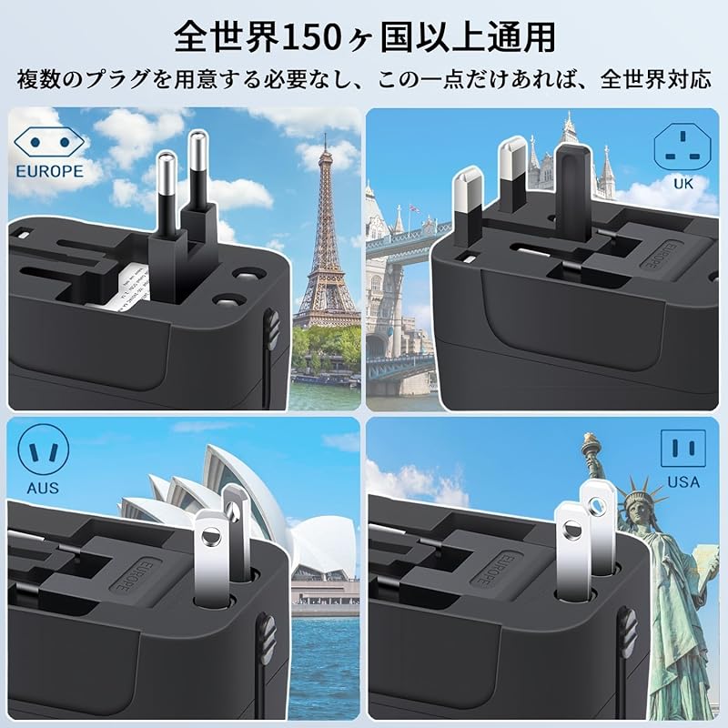 Gresion Abroad Conversion Plug Outlet Overseas Travel Convenient Travel Goods Multi Conversion Plug 110-240V/6A Korea, China, America, UK, Europe,