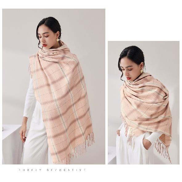 Karierte Schals für Damen, Herbst-Winter-Schals, Pashmina-Tücher und Tücher