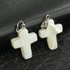 5Pcs, DIY White Shell Cross Pendant, Natural Beach Jewellery Making Kit for Christmas or Easter Gift 15×20mm