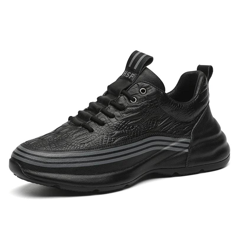 

Новая Натуральная Кожа Повседневная Обувь на Платформе для Спорта Увеличение Роста Удобная Дышащая Обувь на Платформе для Модных Мужчин 44