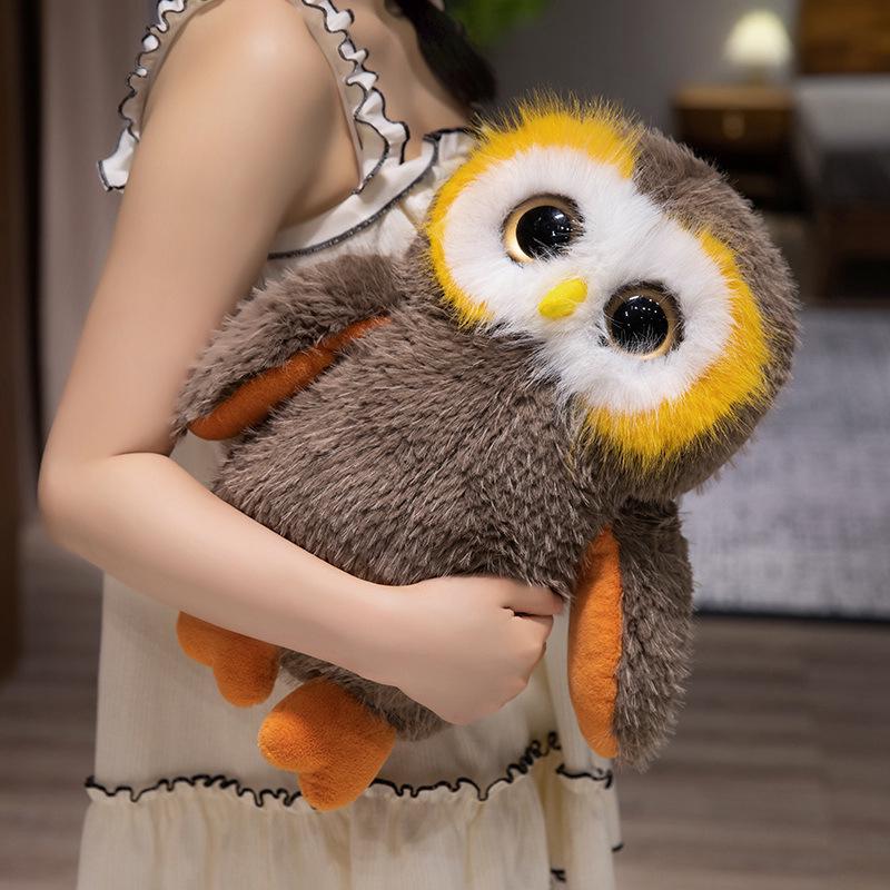 Adorable Big-Eyed Owl Plush Toy – Cartoon Stuffed Animal Doll for Kids' Birthdays
