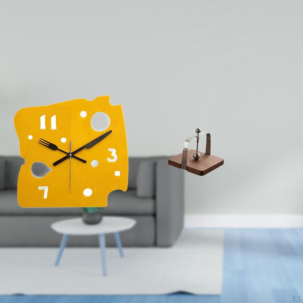 Nordic Minimalist Cheese Clock Desk Quiet Acrylic Wall Hanging for Office Bedroom
