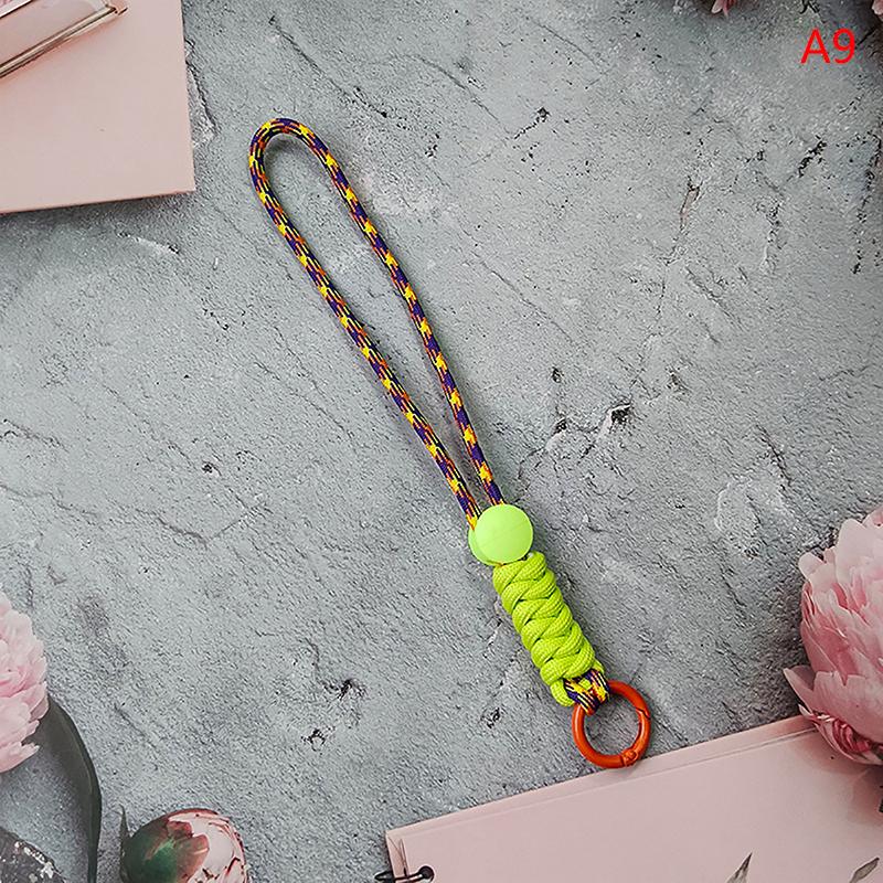 1Pc Color Combination Knot Mobile Lanyard Creative Short Braided Lanyard Mobile Phone Case Key Ring Can Be Detachable Anti-Loss