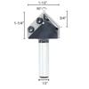 ALLSOME 1/2 Inch 1/4 Inch 8mm Shank Dual Blades 90 Degree V-Groove Router Bit Carbide Insert Wood CNC Router Bit