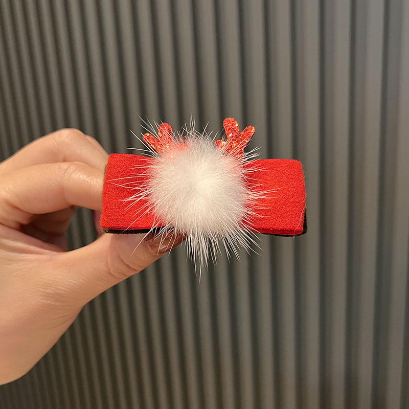Christmas Cartoon Hair Clips for Girls - Red Holiday Hairpins and Accessories