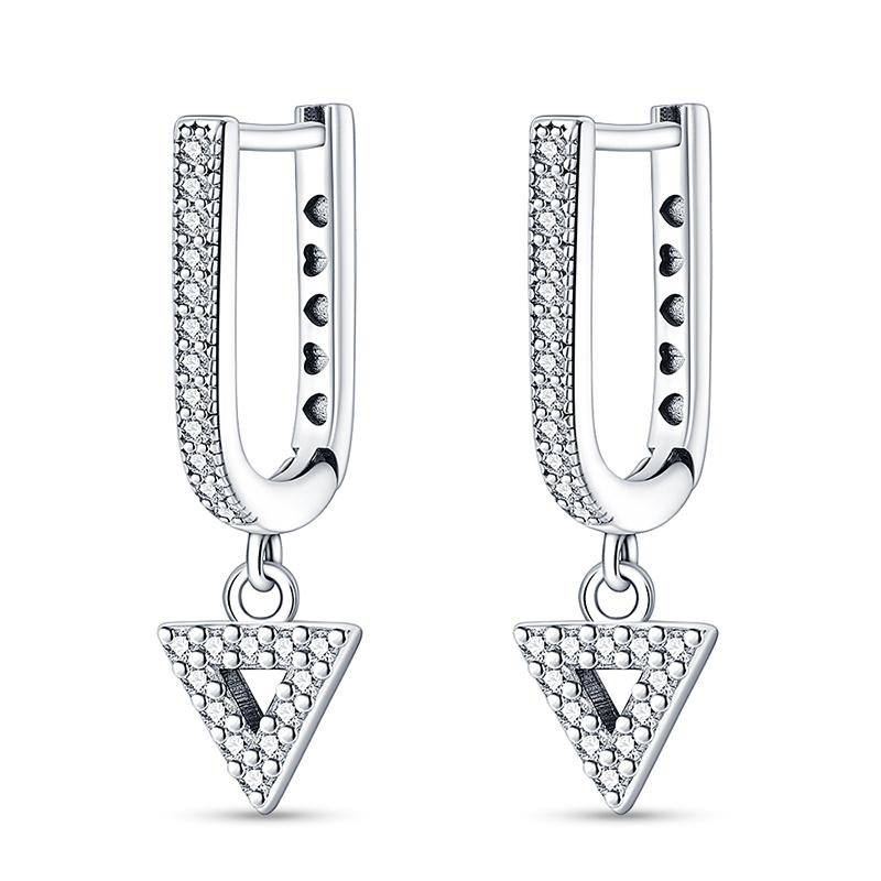 PANPOKI 925 Sterling Silver Detachable Chain Earrings Jewelry Hoop Earrings Women Jewelry Party Trendy Festival Gifts