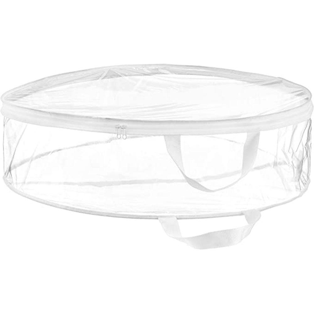 Christmas Wreath Storage Bag with See Through PVC Material Sturdy Handles and Closure for Easy Access and Protection
