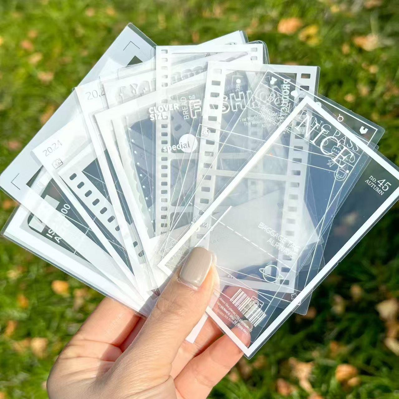 

Transparent Self-Adhesive Stickers for DIY Crafts - Shiny Geometric Leaf & Flower Designs, Stickers for Scrapbooking, Bookmark