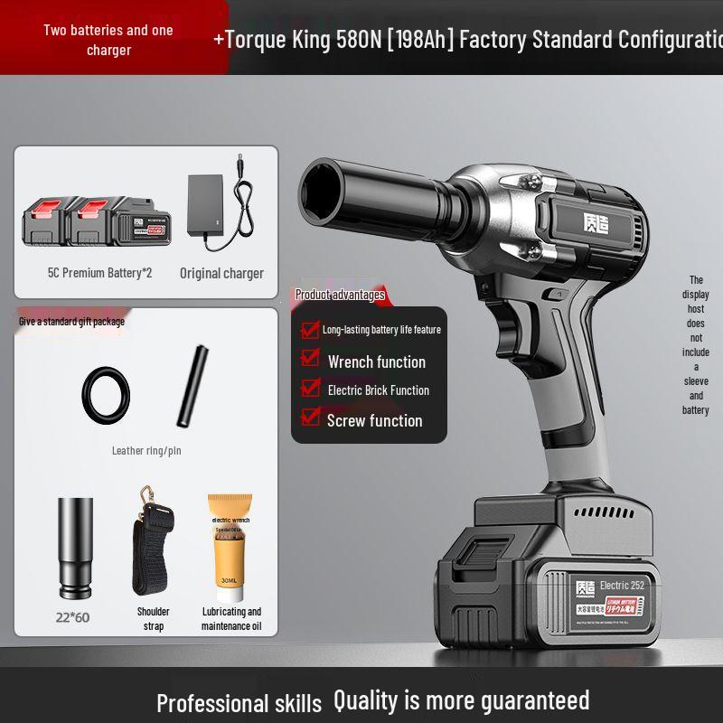High Torque Brushless Electric Impact Wrench with Lithium Battery & Socket Rack for Auto Repair