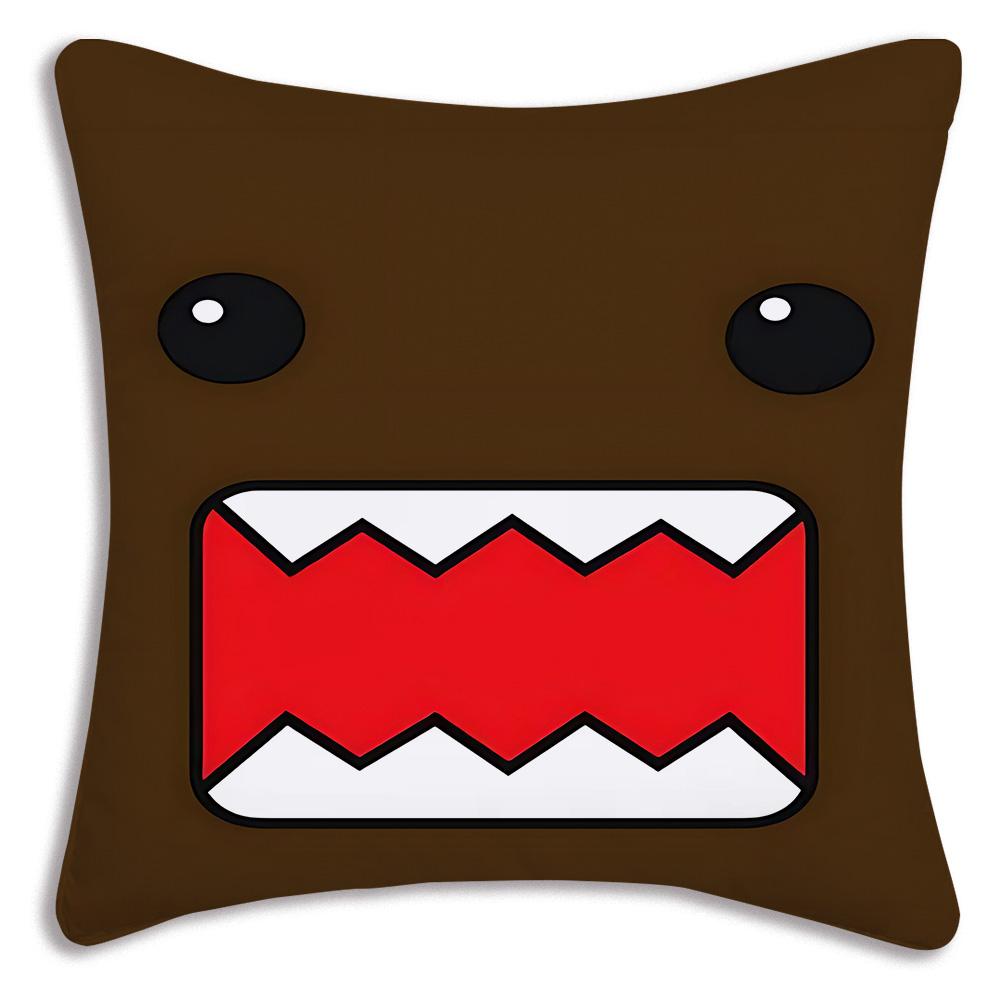 Cute For D-Domo Kun Faces Pillow Covers Cartoon Sofa Decorative Home Double-sided Printing Short Plush Cute Cushion Cover