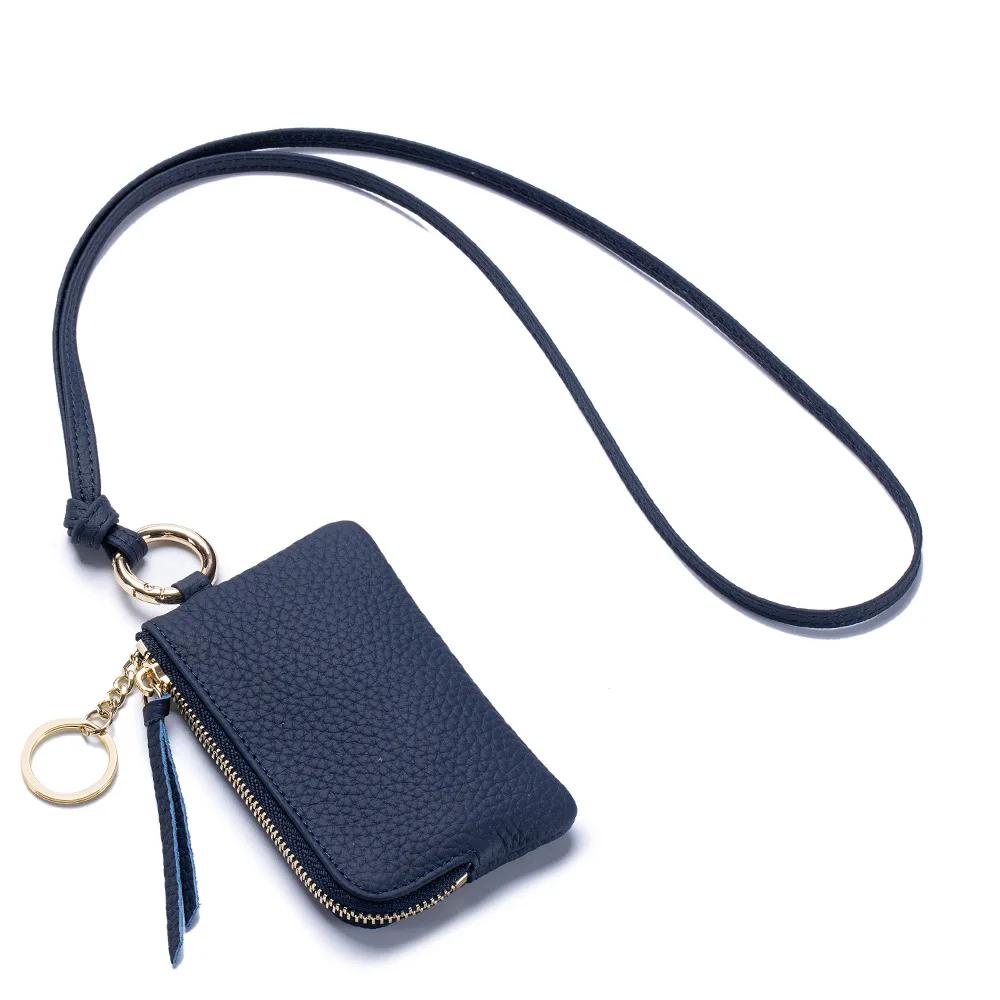 Leather Coin Purse with Key Chain Small Change Purse Keyring Card Holder Coin Pouch Multi-Use Small Wallet for Women
