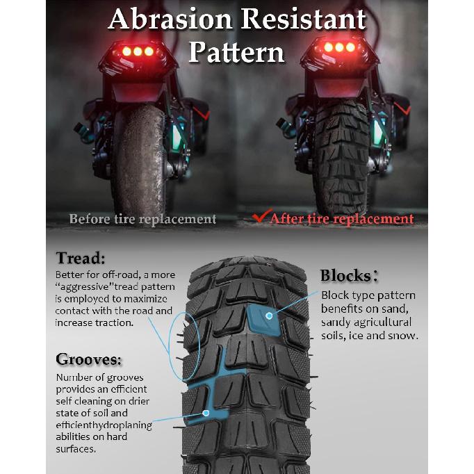 10 Inch 10x2.75-6.5 Off-road Rubber Outer Tire with Inner Tube Suitable for Speedway 5 Dualtron 3 Hover-1 Alpha Hiboy Titan PRO Electric Scooter