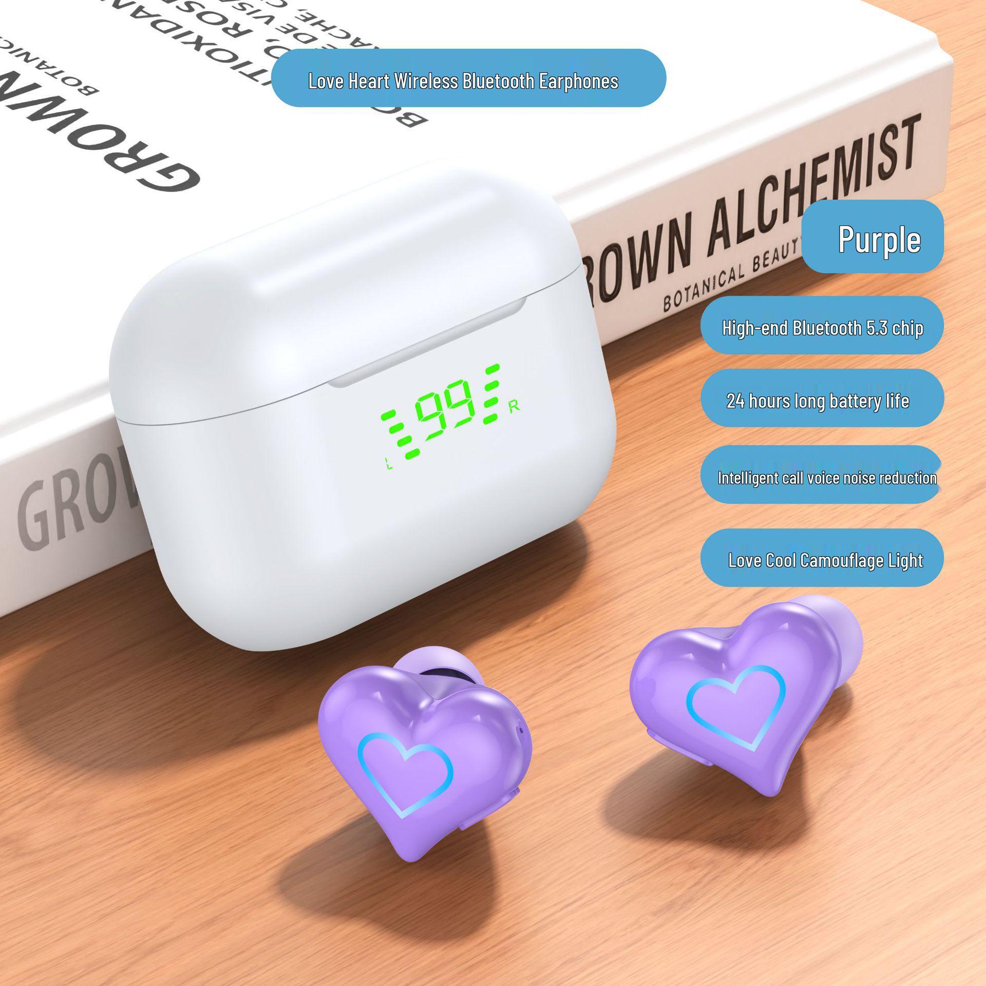 

Бездротові Bluetooth-навушники Heartbuds для дівчат - Сумісні з Huawei, Xiaomi, OPPO