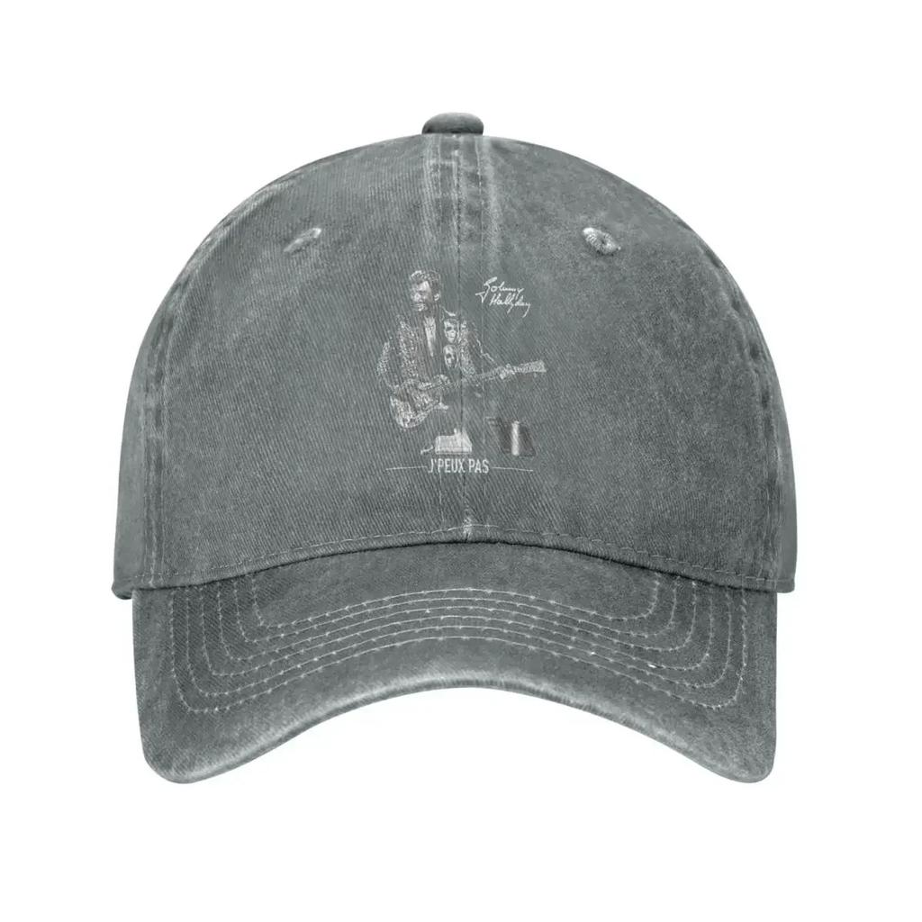 Pop Singer Johnny Hallyday Summer Baseball Caps Vintage Denim Sun Cap Funny Running Golf Adjustable Hats Cap for Unisex Women