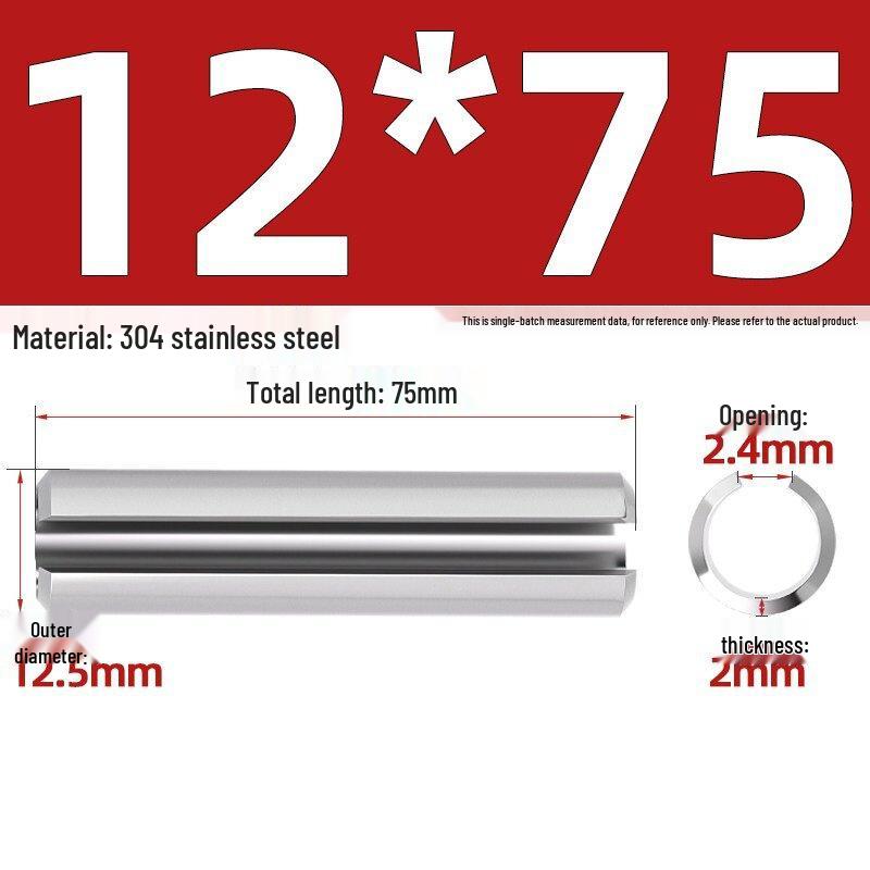 304 Stainless Steel Slotted Spring Pin, Cylindrical Shaft Pin, Locating and Hollow Pin (M5-M12)