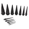 Black Straight Acrylic Cone Shape Ear Expander Stretcher Taper Plug Device