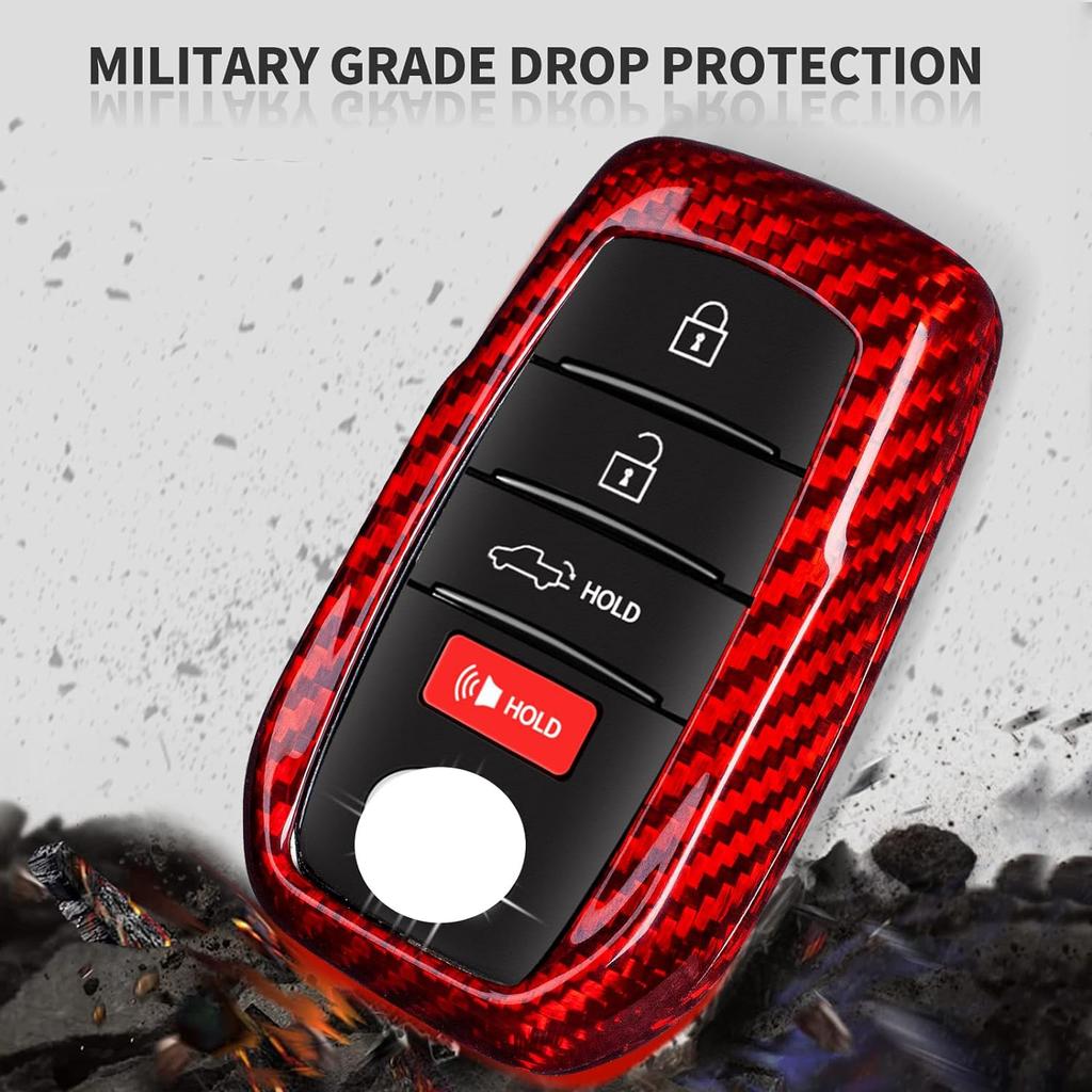 for Toyota key fob cover Carbon Fiber Key Shell for Toyota Venza RAV4 Land Cruiser Fortuner Mirai Collora Smart Key Case 2023