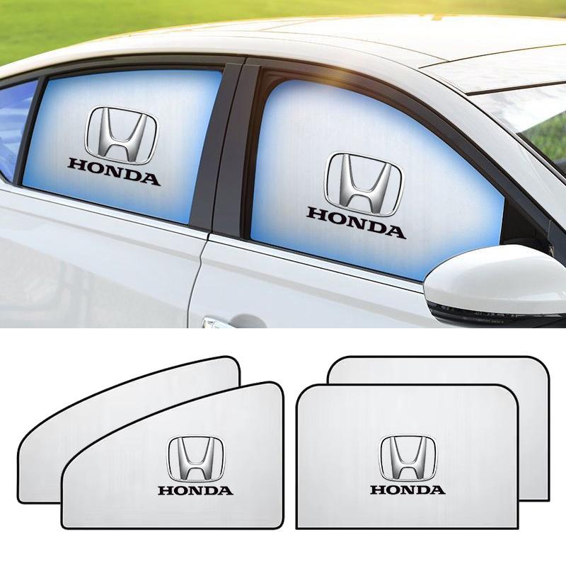 4PC Car Side Window Sunshade Curtain Sunscreen Opaque Sun Protector For Honda Civic XRV HRV CRV BRV City Accord Fit Jazz Insight