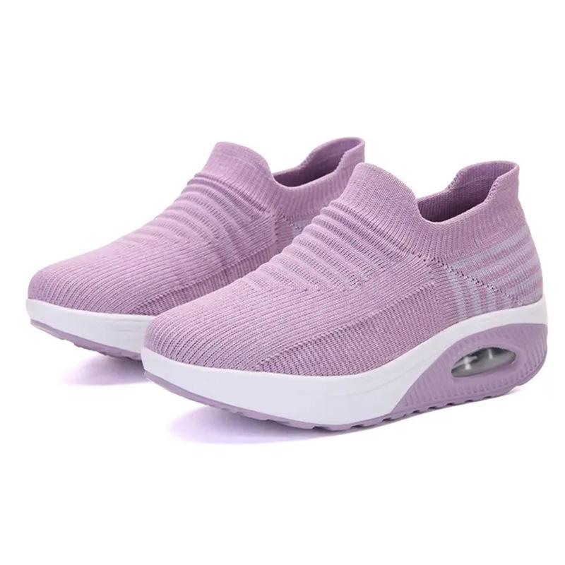 

Old Beijing cloth shoes women s breathable one-pedal mother shoes platform casual rocking shoes middle-aged and elderly foot-fitting fly-woven women 42 светло-фиолетовый