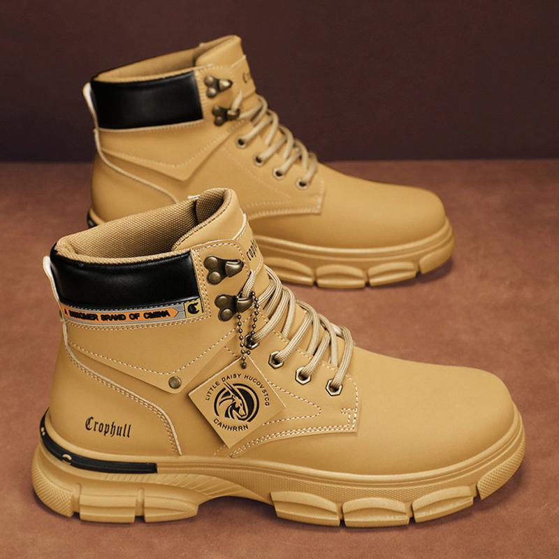 Fashion CYYTL Mens Boots Ankle Casual Winter Shoes Leather Cowboy Combat Tactical Motorcycle Chelsea Work Outdoor Hiking Luxury Designer