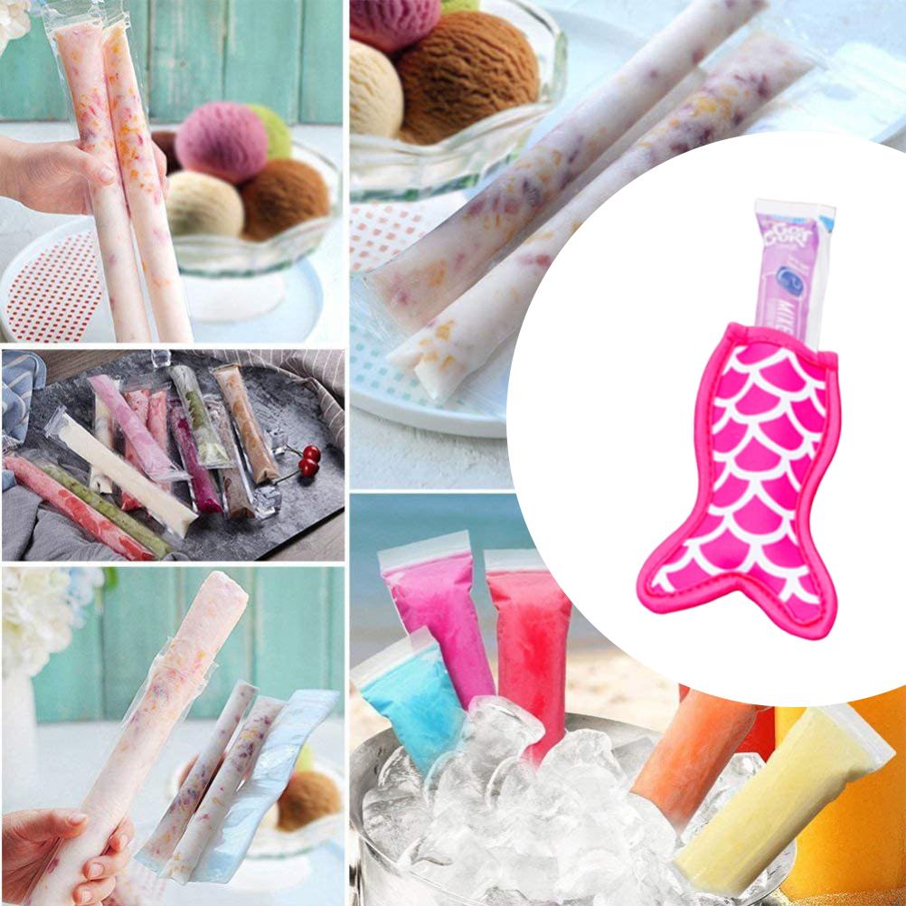 5Pcs Sicle Holder Bags Mermaid Ice  Sleeves Freezer Reusable Neoprene Sicle Covers for Summer