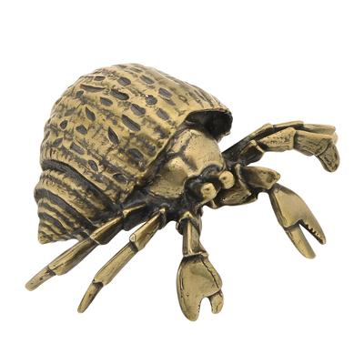 Gold Hermit Crabs Figurines Metal Animal Figurine Statue Fengshui Sculptures Toy Decorative Collectible Home Decors