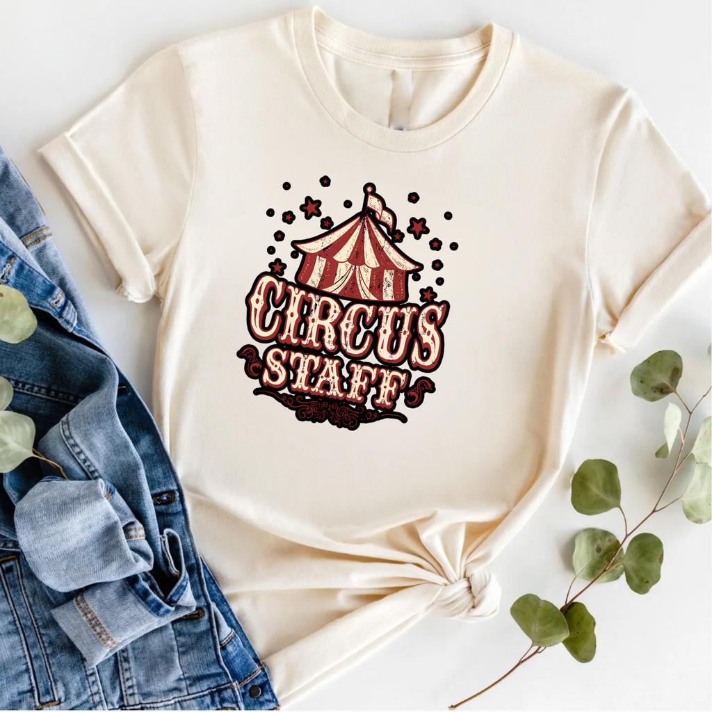 Retro Graphic TShirt Vintage Style Circus Staff Carnival Event Novelty Gift Tee