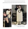 Women's Cartoon Flannel Nightgown – Cute, Cozy, Long Sleeve, Mid-Length Dress for Fall/Winter, Suitable for Home or Outdoors
