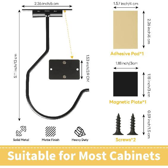 Self Adhesive Banana Hook Under Cabinet Foldable Banana Hanger Hook Under Counter Banana Hook to Keep Bananas Fresh Heavy Duty Metal Banana Holder