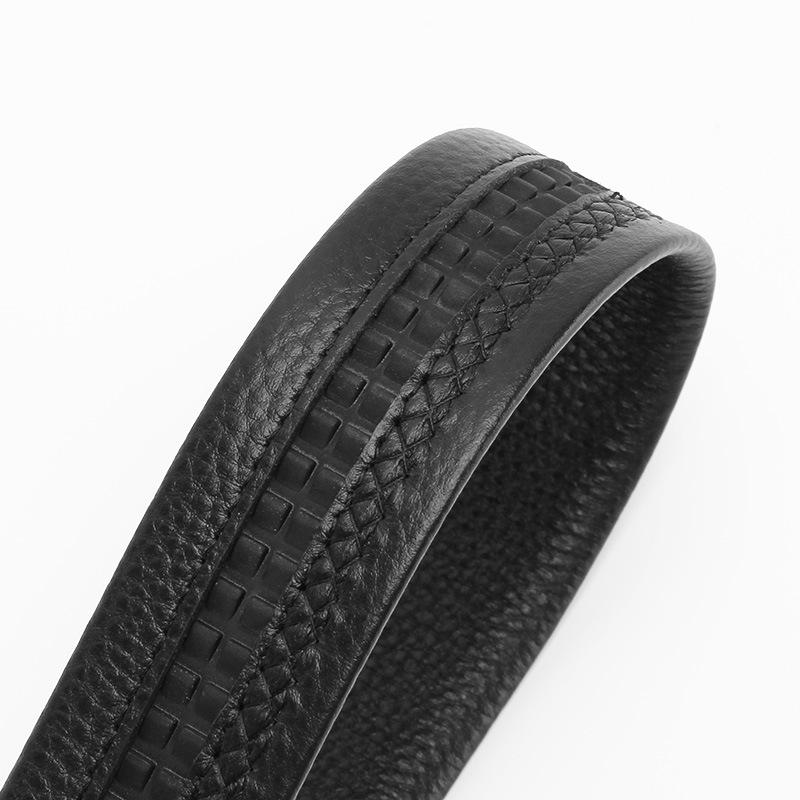 New Men's Head Leather Automatic Buckle Leather Belt Pure Real Cowhide Business Casual Belt