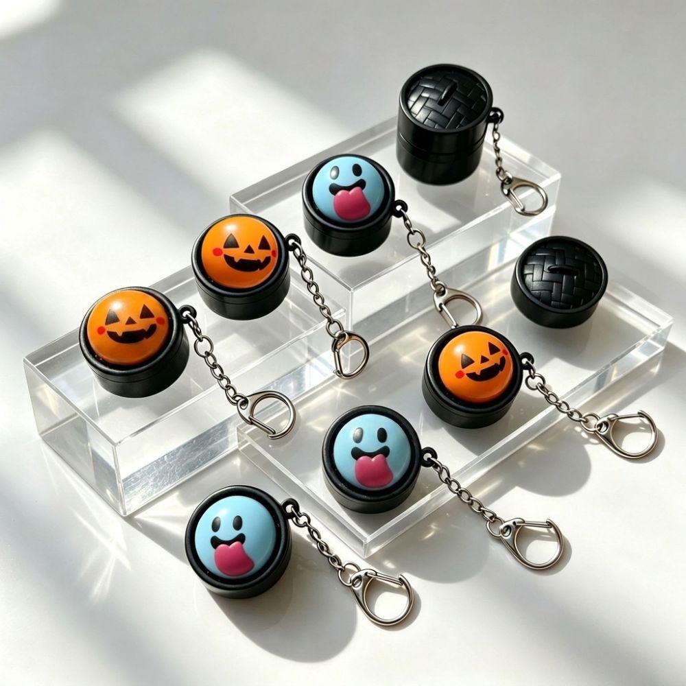 Click Sound Pumpkin Sound Light Click Keychain Halloween Face Stress Charm Halloween Party