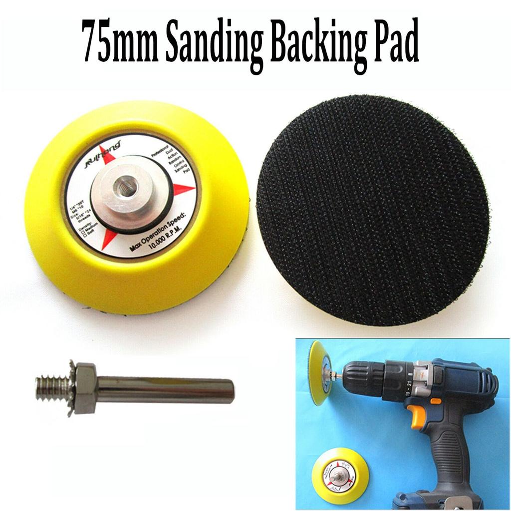 Sanding and Backing Pad, Sanding, Polishing Pad with Drill Detachment 3" / 75mm