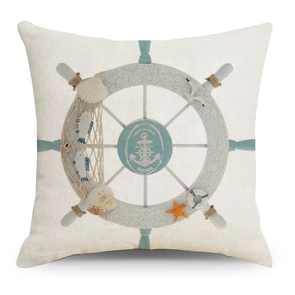 Marine Nautical Anchor Pillow Case Digital Printed Sofa Pillow Line Cushion Case