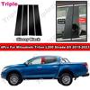 Black Carbon Fiber B C Pillar Post Trim For Mitsubishi Triton L200 Strada G5 Set Door Window Cover Kit Sticker