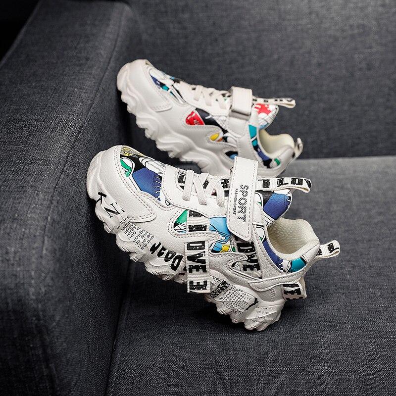 Spring Sneakers Kids Sports Shoes For Boys Children Casual Boy Sneaker Graffiti Girls Student Shoes Child Anti-Slippery