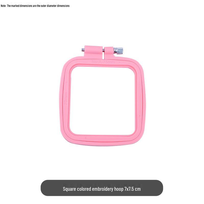 Candy-Colored Adjustable Plastic Embroidery Hoop for DIY Cross-Stitch & Punch Needle