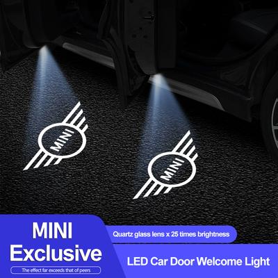 For Mini Cooper JCW Works Cabrio Aceman Hatch F54 F55 F56 F57 F60 R50 R52 2Pcs LED Car Logo Welcome Light Atmosphere Ghost Lamp