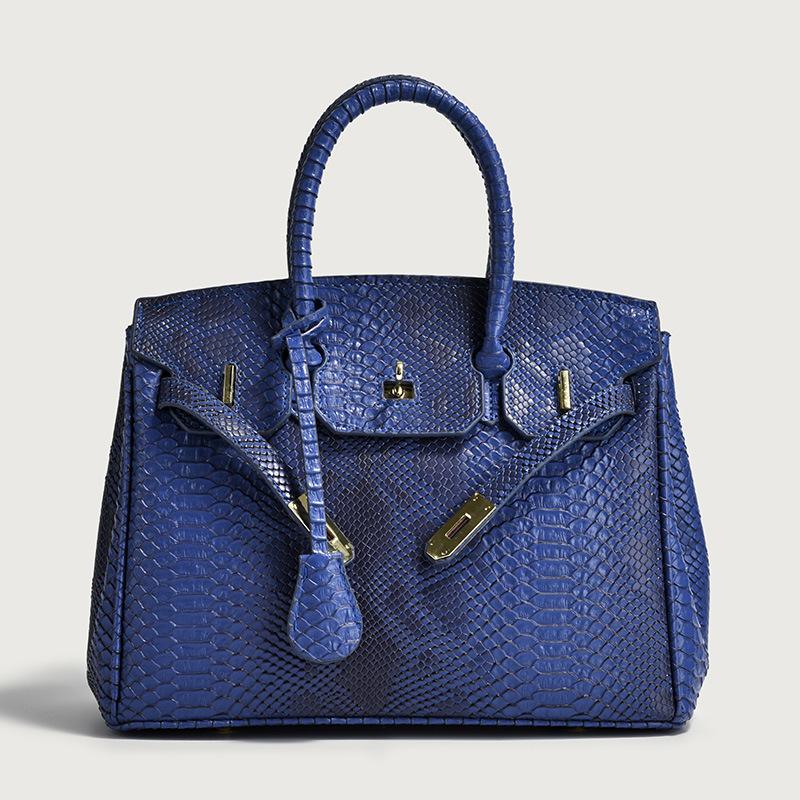 New Luxury High-quality Snake Pattern Platinum Bag Temperament Portable Shoulder Oblique Span Women's Bag