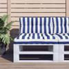Pallet Cushion Blue White Striped 80x40x12 Cm Fabric