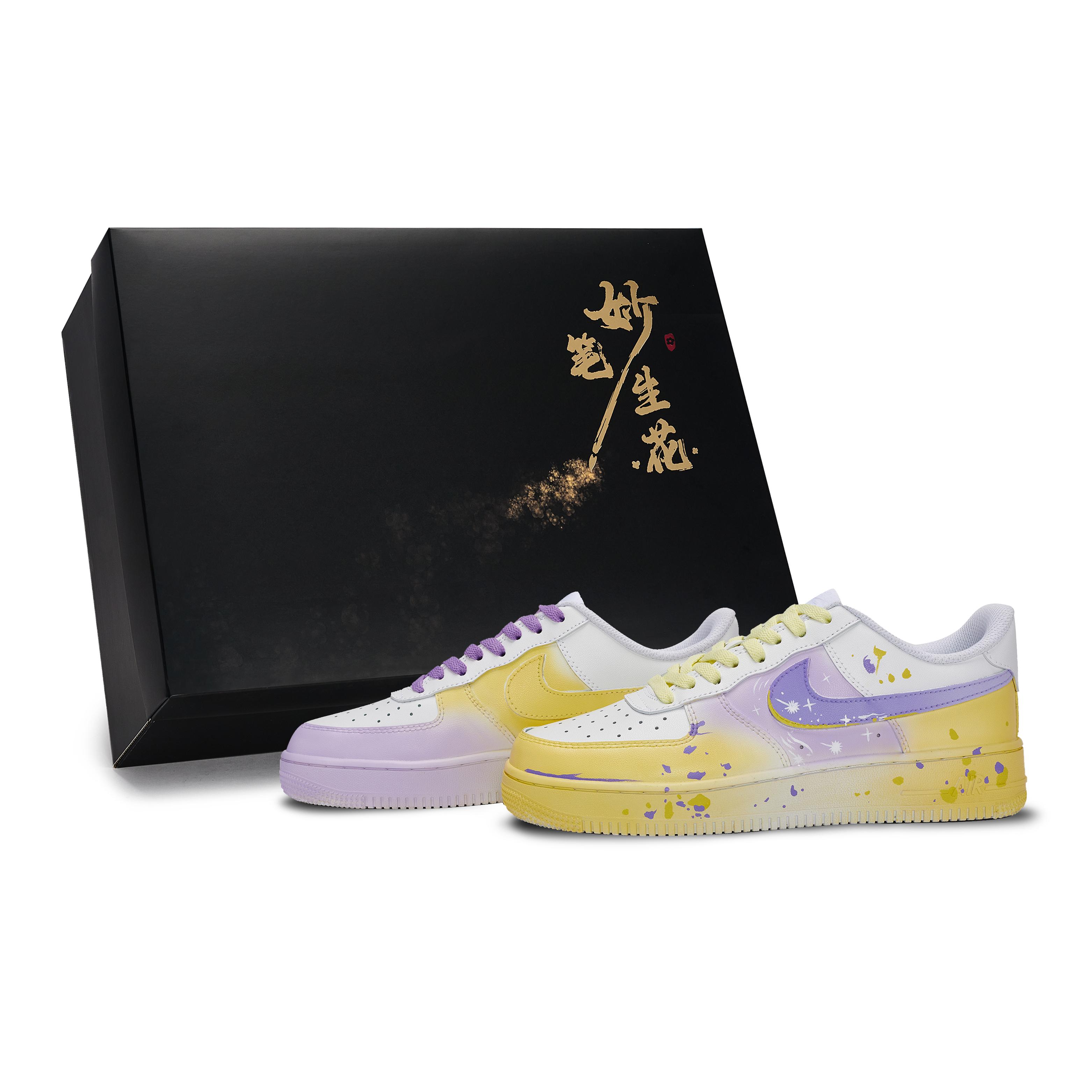 

Nike Air Force 1 Skateboard Shoes Unisex Low Top Purple/Yellow CW2288-111(Team171-S-BOX) 38