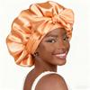 "Extra-Large Silk Sleep Cap with Bowknot – Beauty Hair Care Turban Hat"
