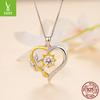 One Carat Love Moissanite Necklace, Asymmetrical Heart-Shaped Flower S925 Silver Necklace Jewelry