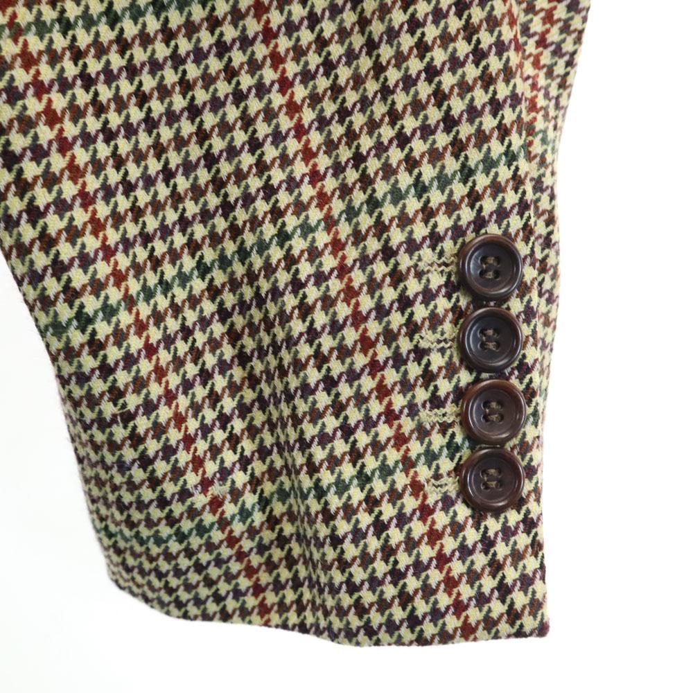 Hugo Boss Wool Blend Houndstooth Pattern Tailored Jacket 46 Beige Men's Used