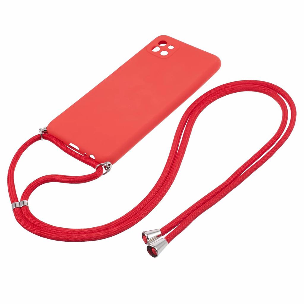 For Samsung Galaxy A22 5G (EU Version) Case Camera Protection TPU Phone Cover with Lanyard