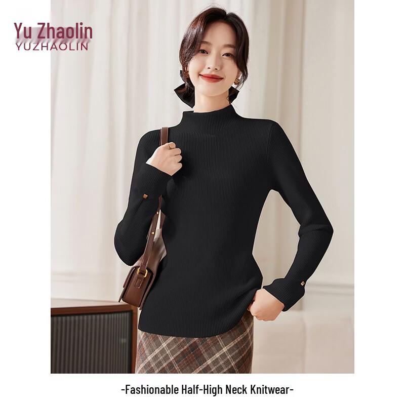 YUZHAOLIN Women s Solid Mock Neck Thickened Sweater M (90-110 jin)